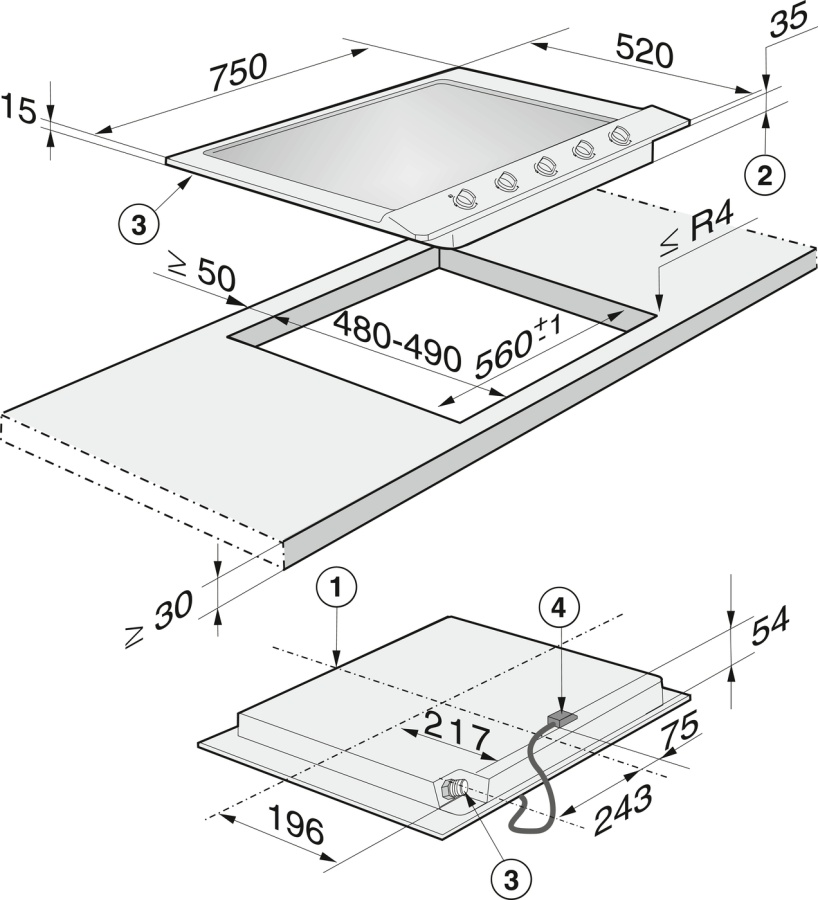 Газовая панель конфорок KM 2034 в интернет-магазине Miele Shop - фото 2