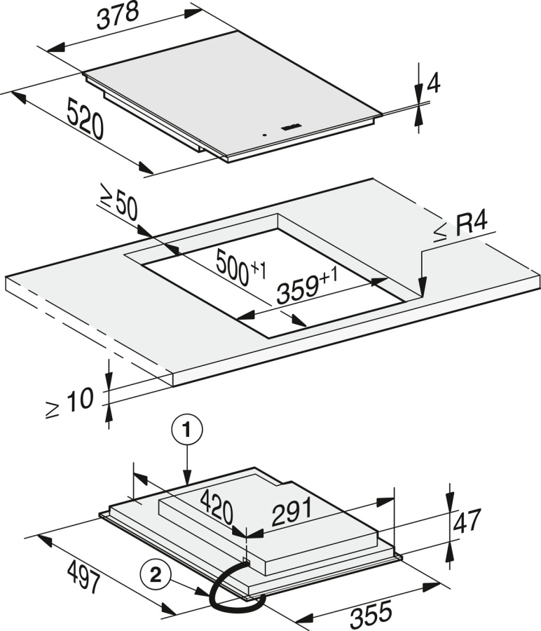 Панель комби (индукция) CS 7612 FL в интернет-магазине Miele Shop - фото 2