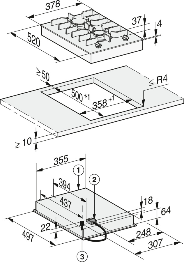 Панель комби (газ) CS 7102-1 FL в интернет-магазине Miele Shop - фото 2