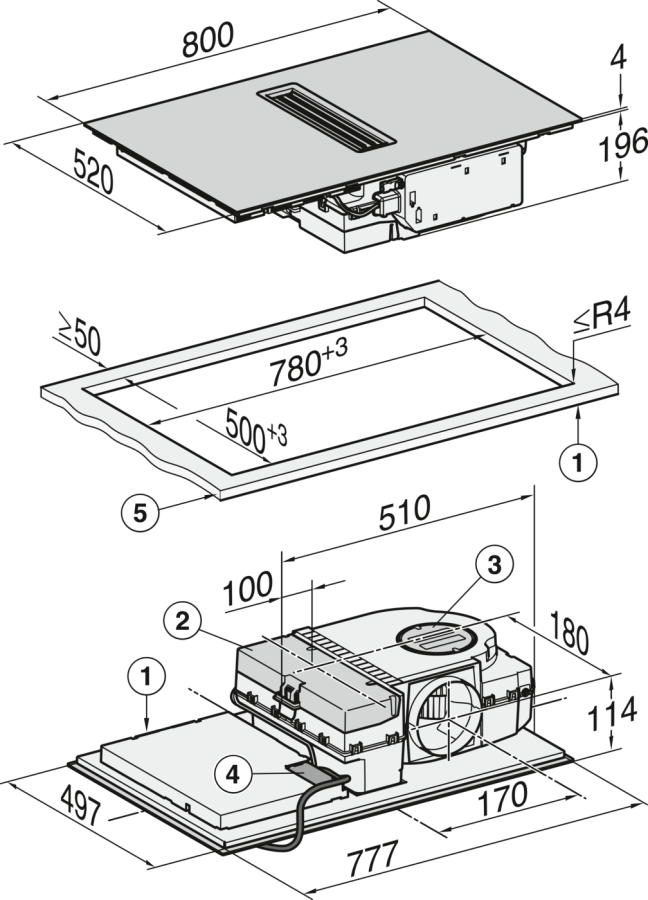 Панель конфорок со встроенной вытяжкой KMDA7473-1 FL в интернет-магазине Miele Shop - фото 7