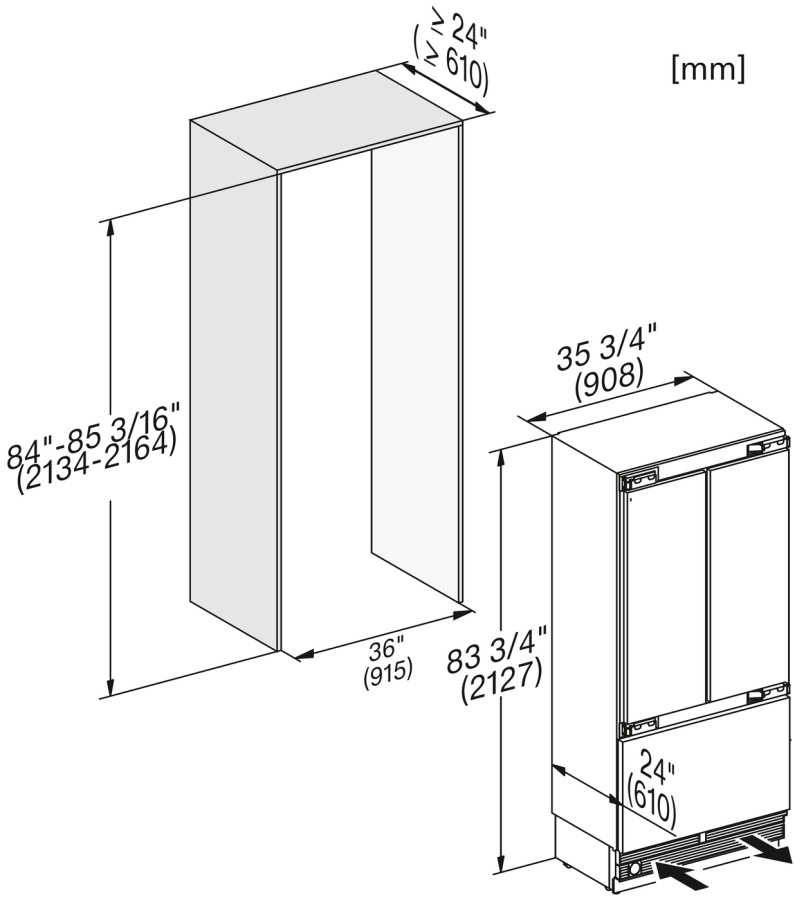 Встраиваемая холодильно-морозильная комбинация MasterCool KF2981Vi в интернет-магазине Miele Shop - фото 3