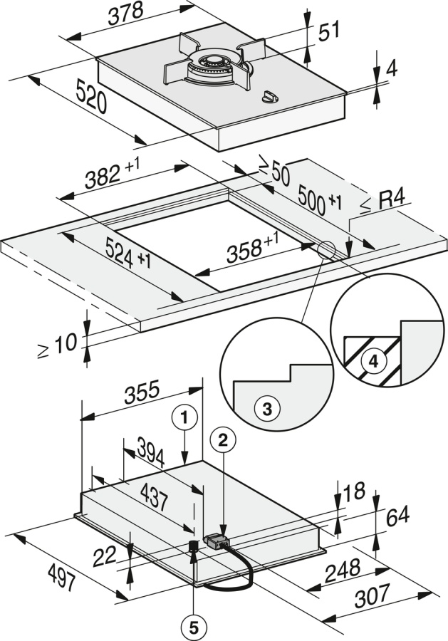 Панель комби (газ) CS 7101-1 FL в интернет-магазине Miele Shop - фото 3
